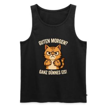 Guten Morgen ganz dünnes Eis Katze lustig - Männer Premium Bio Tank Top - Schwarz - Vorne - Michal (187cm)