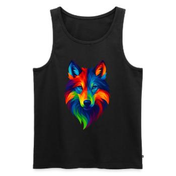 WPAP Polygon Stil Tiere Wolf - Männer Premium Bio Tank Top - Schwarz - Vorne - AI Model Male 178 light (178cm)