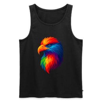WPAP Polygon Stil Tiere- Adler - Männer Premium Bio Tank Top - Schwarz - Vorne - AI Model Male 178 light (178cm)