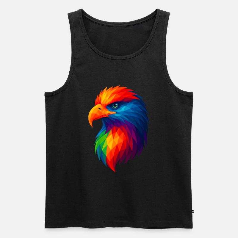 WPAP Polygon Style Animals - Eagle - Men's Premium Organic Tank Top - black