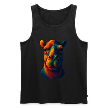 WPAP Stil Tiere - Kamel Porträt - Männer Premium Bio Tank Top - Schwarz - Vorne - AI Model Male 178 light (178cm)