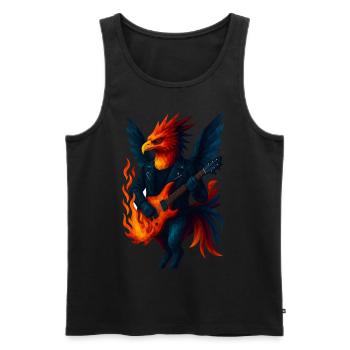 WPAP Stil Tiere - Phönix Gitarrist - Männer Premium Bio Tank Top - Schwarz - Vorne - AI Model Male 178 light (178cm)