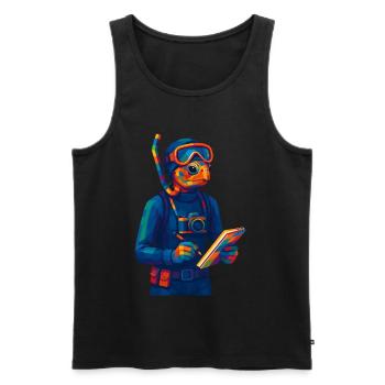WPAP Polygon Stil Tiere - Meeresbiologin - Männer Premium Bio Tank Top - Schwarz - Vorne - AI Model Male 178 light (178cm)
