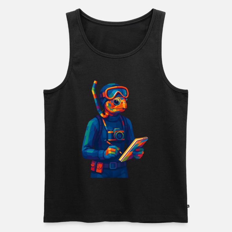 WPAP Polygon Stil Tiere - Meeresbiologin - Männer Premium Bio Tank Top - Schwarz