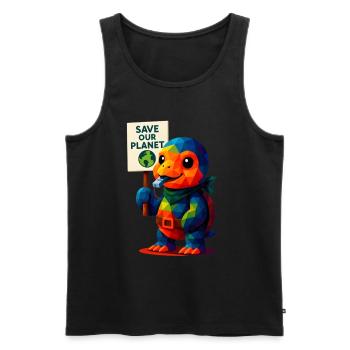 WPAP Polygon Kawaii Stil Tiere Baby Schildkröte - Männer Premium Bio Tank Top - Schwarz - Vorne - Michal (187cm)
