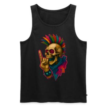Punk Skull - Men's Premium Organic Tank Top - black - Front - AI Model Male 178 light (178cm)