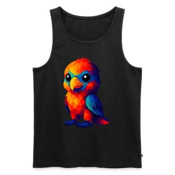WPAP Polygon Kawaii Stil Tiere Baby Adler - Männer Premium Bio Tank Top - Schwarz - Vorne - AI Model Male 178 light (178cm)