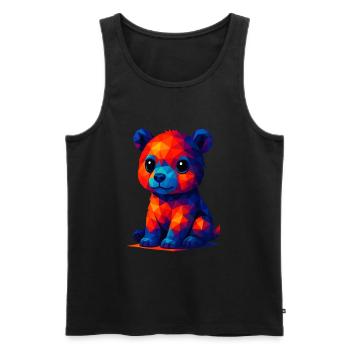 WPAP Polygon Kawaii Stil Baby Grizzly Braunbär - Männer Premium Bio Tank Top - Schwarz - Vorne - AI Model Male 178 light (178cm)