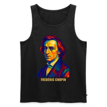 WPAP Polygon Portrait Frederic Chopin Composer - Men's Premium Organic Tank Top - black - Front - Michal (187cm)