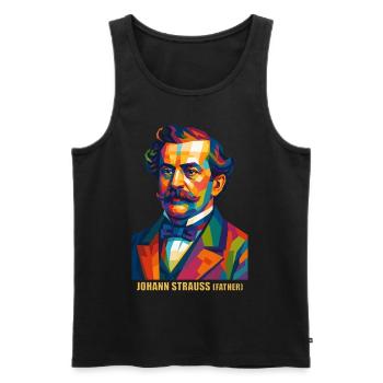 WPAP Polygon Portrait Johann Strauss (Vater) - Männer Premium Bio Tank Top - Schwarz - Vorne - Michal (187cm)