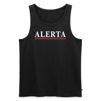 Alerta Antifaschistisches Statement Männer Frauen - Männer Premium Bio Tank Top - Schwarz - Vorne - Michal (187cm)
