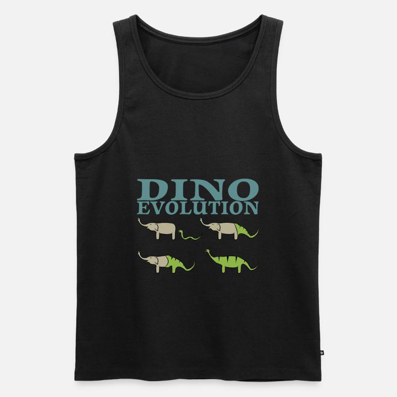 Dino Evolution Dinosaurier Elefant - Männer Premium Bio Tank Top - Schwarz