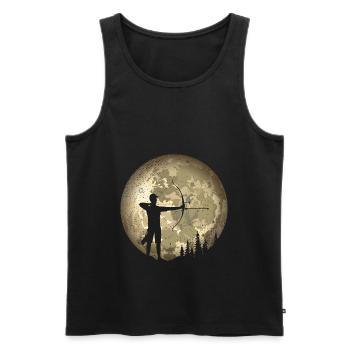 Tir à l’arc - Débardeur bio Premium Homme - noir - Devant - Michal (187cm)