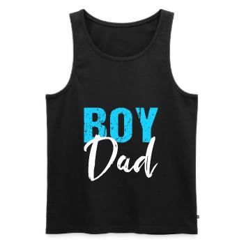 Boy Dad Sohn Vater Papa - Männer Premium Bio Tank Top - Schwarz - Vorne - Michal (187cm)