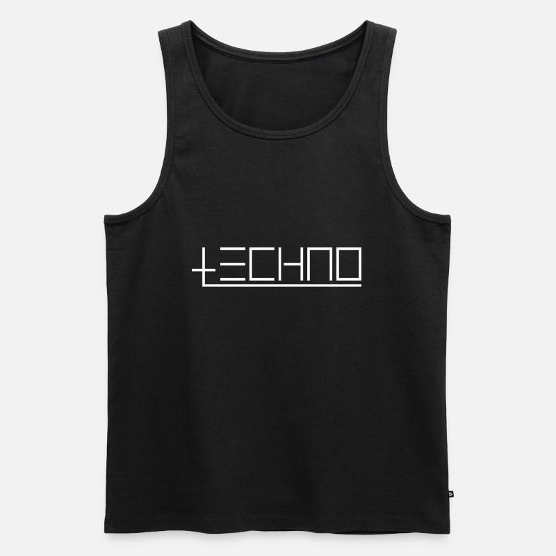 Techno Logo - Männer Premium Bio Tank Top - Schwarz