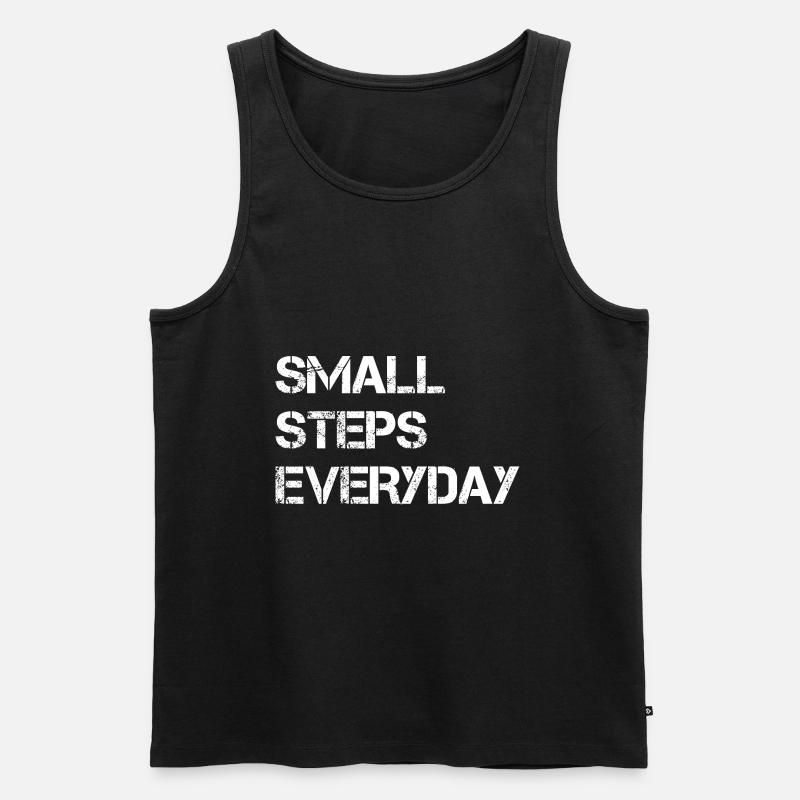 Small Steps Everyday - Männer Premium Bio Tank Top - Schwarz