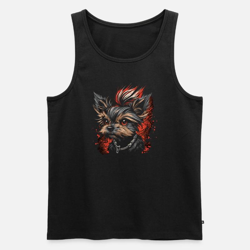Punky Yorkshire Terrier - Männer Premium Bio Tank Top - Schwarz