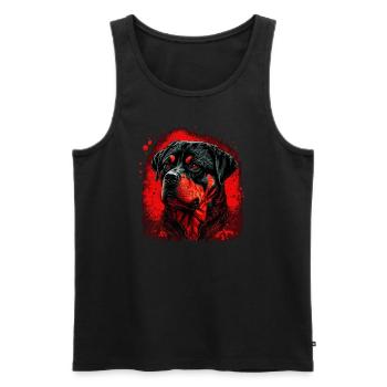 Rottweiler effrayant - Débardeur bio Premium Homme - noir - Devant - Michal (187cm)