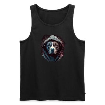 American Staffordshire Terrier - Débardeur bio Premium Homme - noir - Devant - AI Model Male 178 light (178cm)
