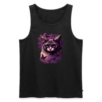 Maine-Coon-Katze - Männer Premium Bio Tank Top - Schwarz - Vorne - Michal (187cm)