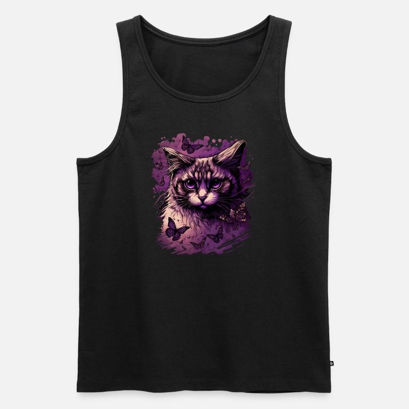Maine-Coon-Katze - Männer Premium Bio Tank Top - Schwarz