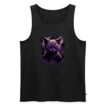 Chat siamois effrayant - Débardeur bio Premium Homme - noir - Devant - AI Model Male 178 light (178cm)