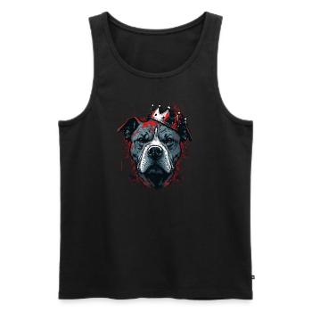 American Staffordshire Terrier King - Débardeur bio Premium Homme - noir - Devant - AI Model Male 178 light (178cm)