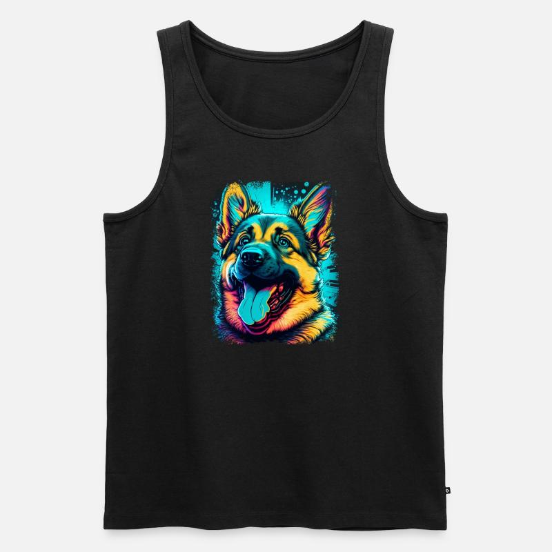 Deutscher Schäferhund - Männer Premium Bio Tank Top - Schwarz