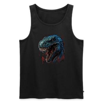 T-Rex hat schlechte Laune - Männer Premium Bio Tank Top - Schwarz - Vorne - Michal (187cm)