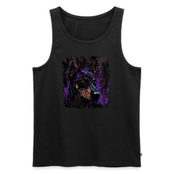 Doberman effrayant - Débardeur bio Premium Homme - noir - Devant - Michal (187cm)