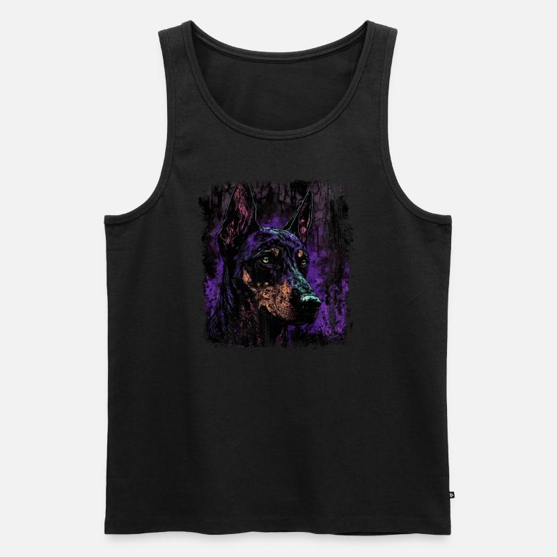 Spooky Dobermann - Männer Premium Bio Tank Top - Schwarz