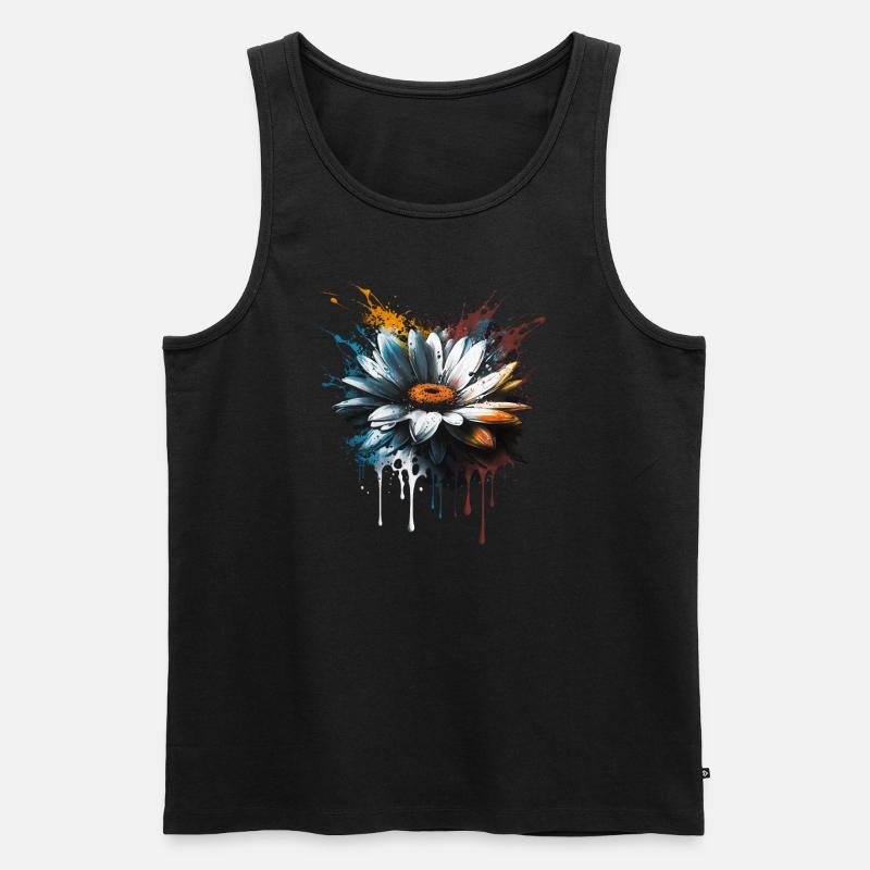 Gänseblümchen - Männer Premium Bio Tank Top - Schwarz