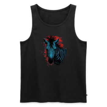 Zebra - Männer Premium Bio Tank Top - Schwarz - Vorne - AI Model Male 178 light (178cm)