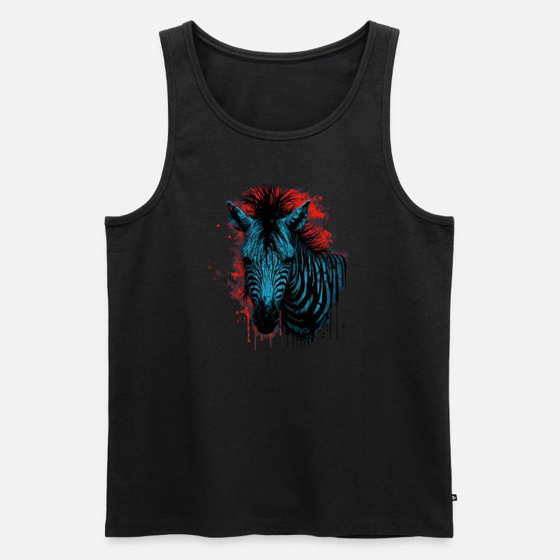 Zebra - Männer Premium Bio Tank Top - Schwarz
