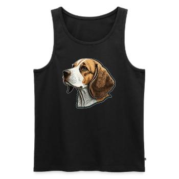 Beagle - Männer Premium Bio Tank Top - Schwarz - Vorne - Michal (187cm)