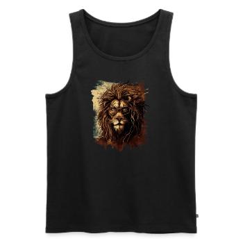 Professor Löwe - Men's Premium Organic Tank Top - black - Front - AI Model Male 178 light (178cm)