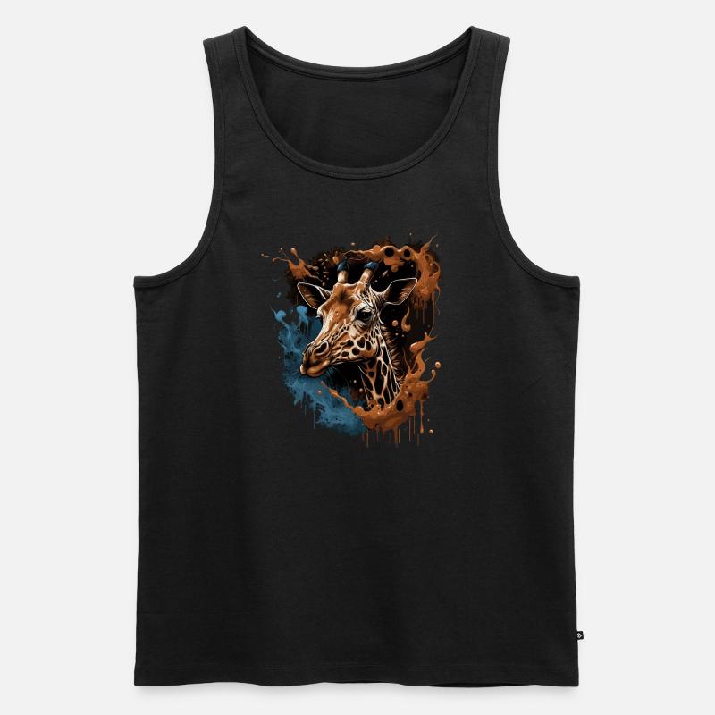 Giraffe - Männer Premium Bio Tank Top - Schwarz