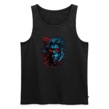 Signe du zodiaque Lion - Débardeur bio Premium Homme - noir - Devant - AI Model Male 178 light (178cm)