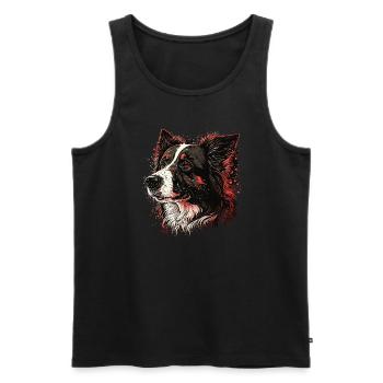 Border Collie - Männer Premium Bio Tank Top - Schwarz - Vorne - AI Model Male 178 light (178cm)