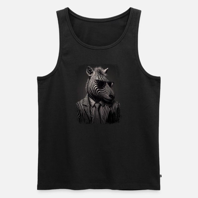 Extravagantes Zebra - Männer Premium Bio Tank Top - Schwarz