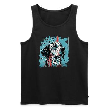 Dalmatiner - Männer Premium Bio Tank Top - Schwarz - Vorne - AI Model Male 178 light (178cm)
