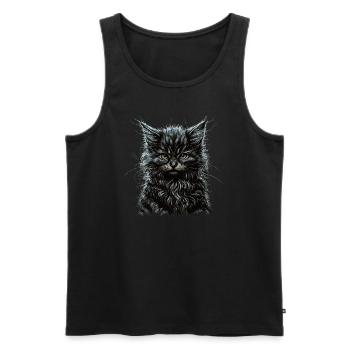 Maine Coon chat - Débardeur bio Premium Homme - noir - Devant - AI Model Male 178 light (178cm)