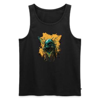 Gruselige Horrorbiene - Männer Premium Bio Tank Top - Schwarz - Vorne - AI Model Male 178 light (178cm)