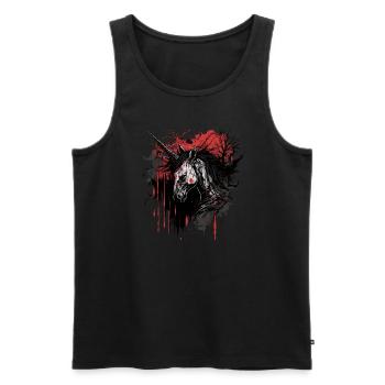 Licorne effrayante - Débardeur bio Premium Homme - noir - Devant - Michal (187cm)