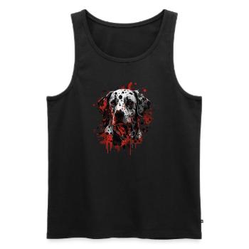 Dalmatiner - Männer Premium Bio Tank Top - Schwarz - Vorne - AI Model Male 178 light (178cm)