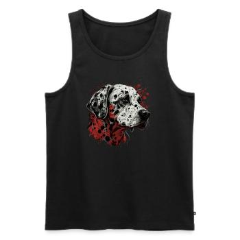 Dalmatiner - Männer Premium Bio Tank Top - Schwarz - Vorne - AI Model Male 178 light (178cm)
