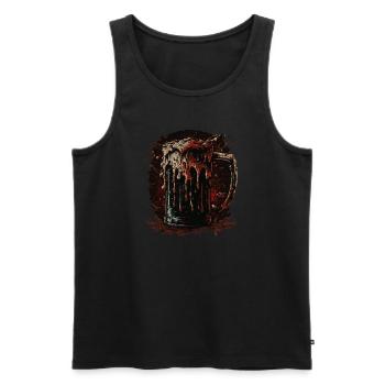 Boire de la bière - Débardeur bio Premium Homme - noir - Devant - AI Model Male 178 light (178cm)