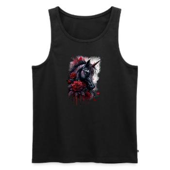 Rose and Unicorn - Men's Premium Organic Tank Top - black - Front - AI Model Male 178 light (178cm)