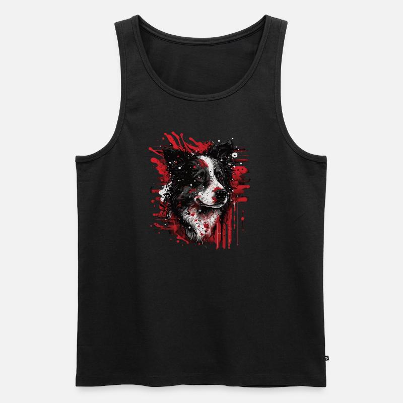 Border Collie - Männer Premium Bio Tank Top - Schwarz