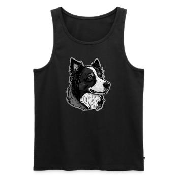 Border Collie - Männer Premium Bio Tank Top - Schwarz - Vorne - AI Model Male 178 light (178cm)